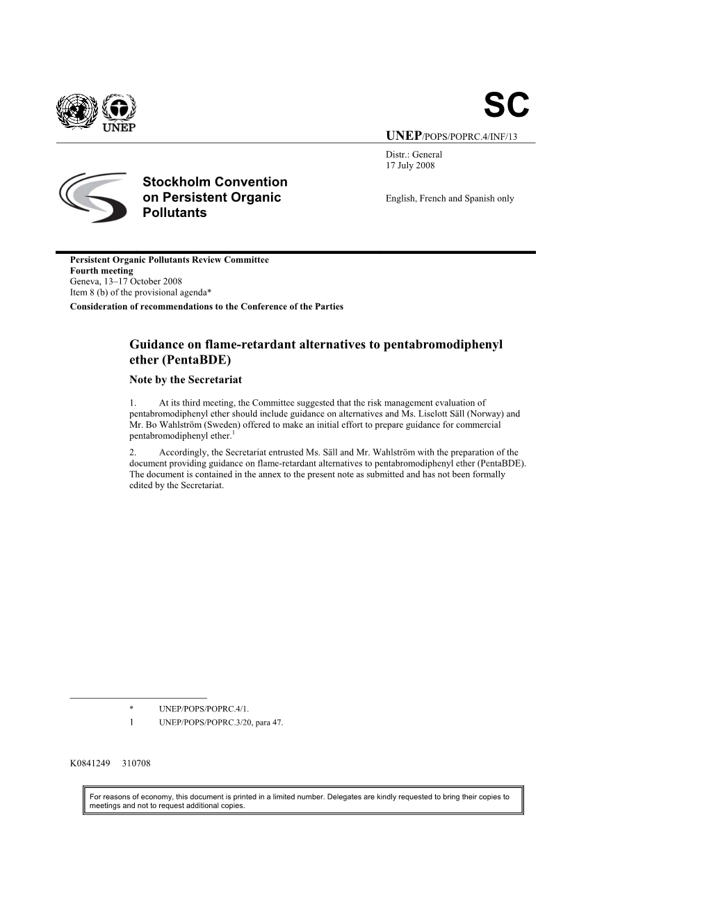 Stockholm Convention on Persistent Organic Pollutants Guidance On