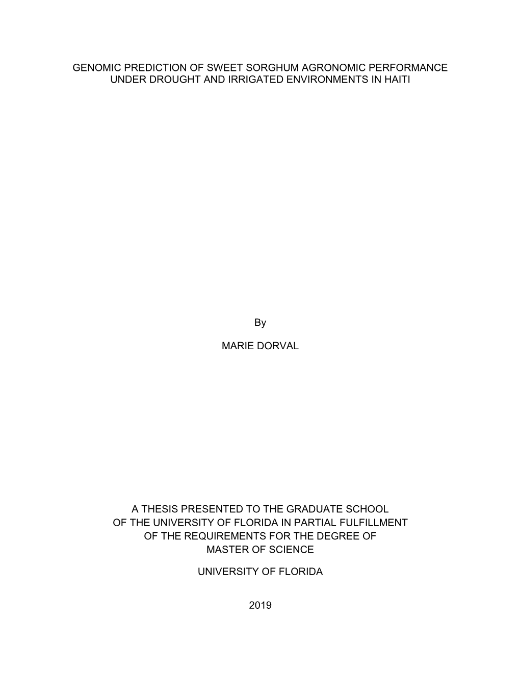 University of Florida Thesis Or Dissertation Formatting