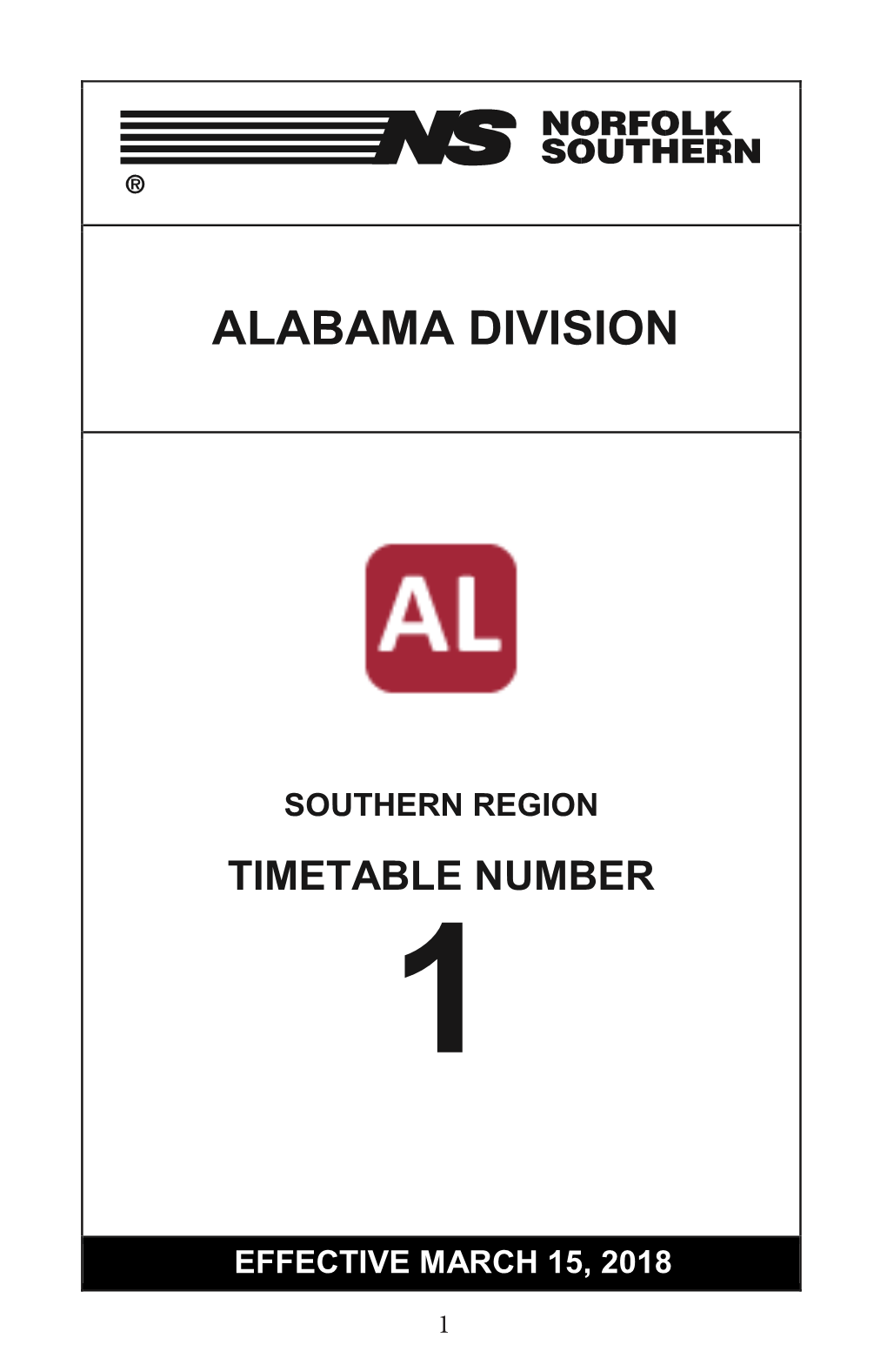 Alabama Division Timetable.Pdf