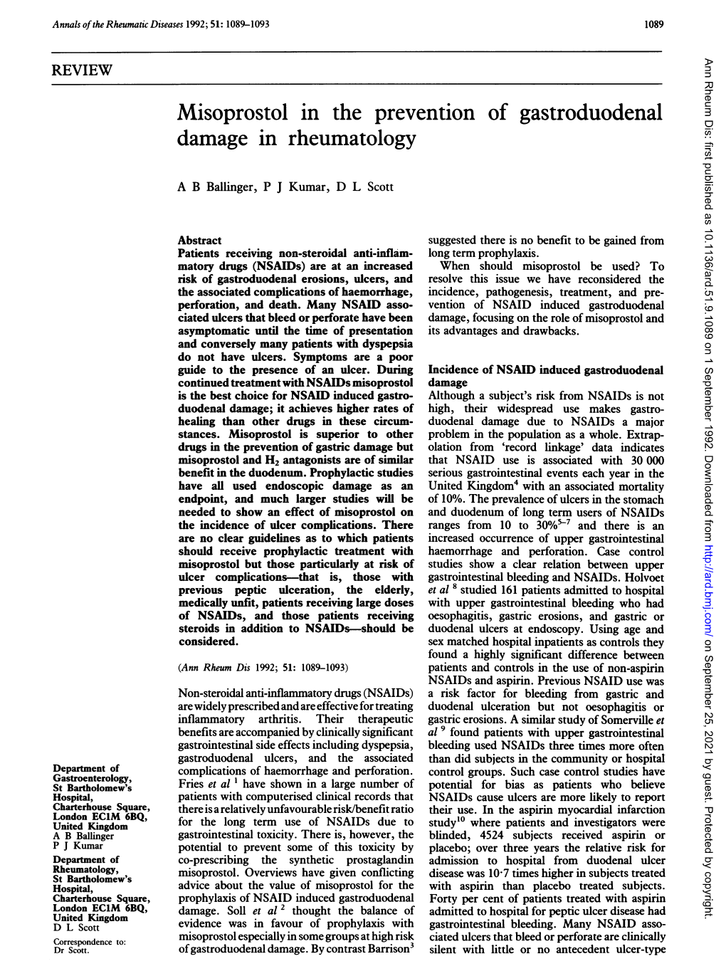 Damage in Rheumatology
