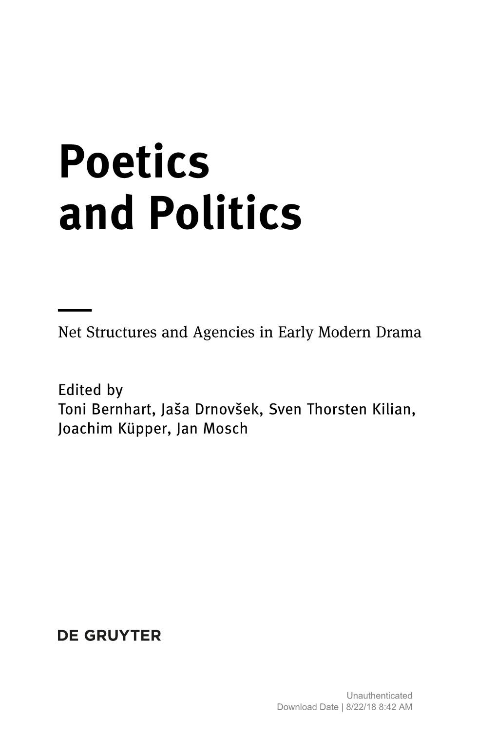 Poetics and Politics