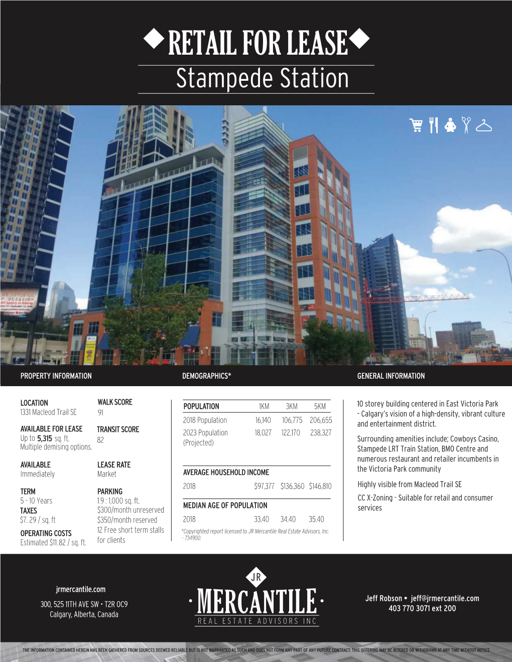 RETAIL for LEASE Stampede Station