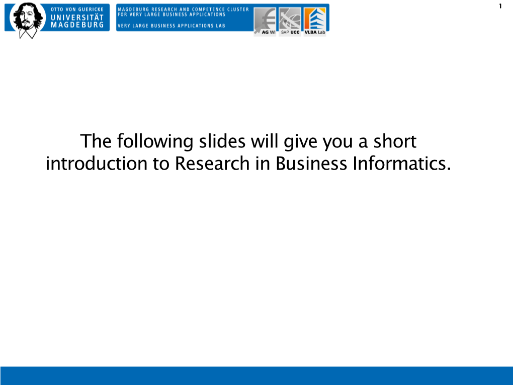 Research Methods in Business Informatics