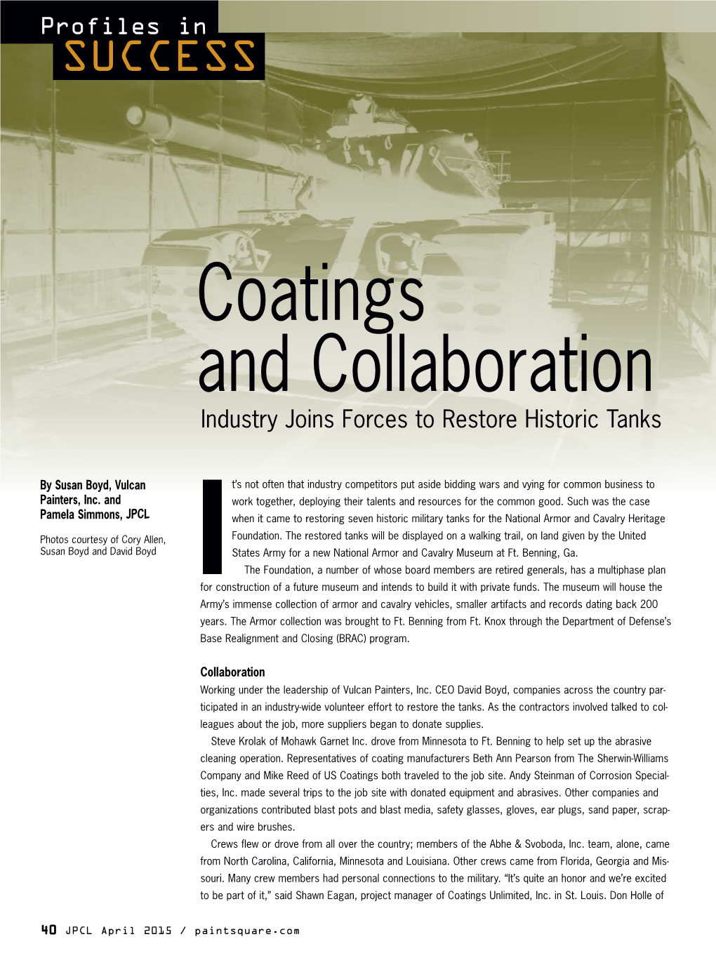 Coatings and Collaboration Industry Joins Forces to Restore Historic Tanks
