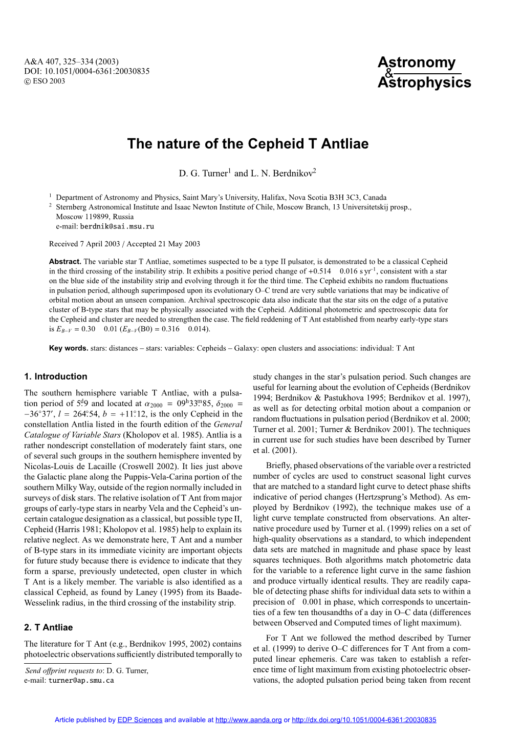 The Nature of the Cepheid T Antliae