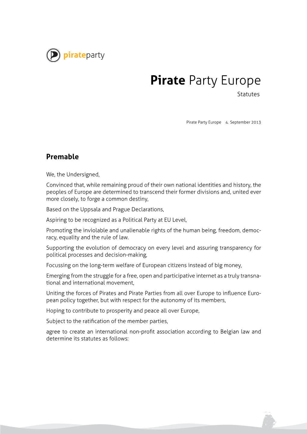 Pirate Party Europe Statutes