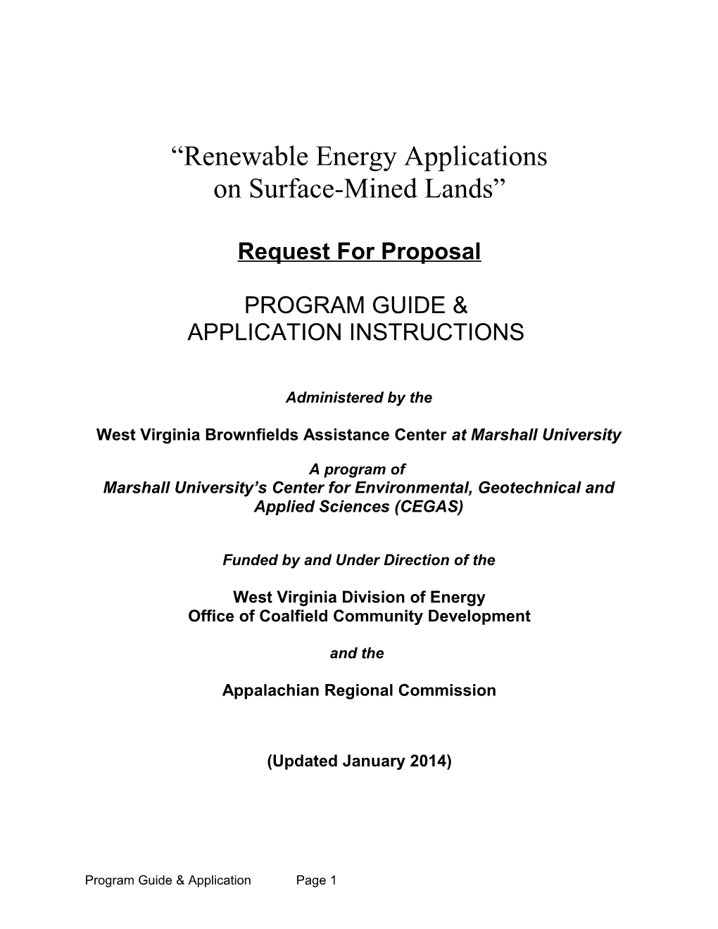 BF-12 WV Brownfields Revitalization Mini Grant Program (Benedum Foundation)