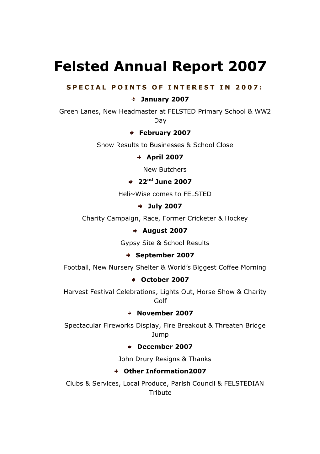 Felsted Annual Report 2007