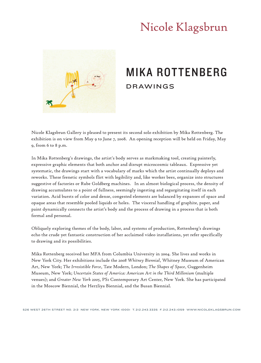 Mika Rottenberg Drawings