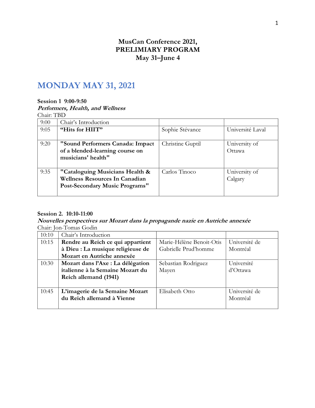 Muscan Conference 2021 Preliminary Program