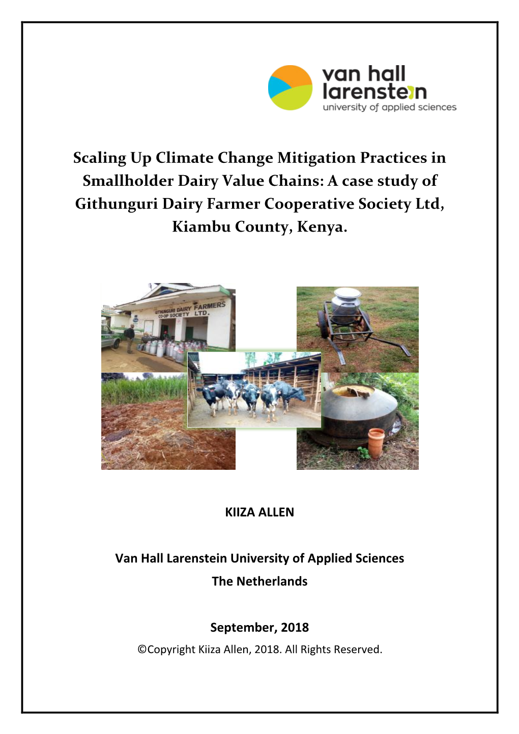 A Case Study of Githunguri Dairy Farmer Cooperative Society Ltd, Kiambu County, Kenya