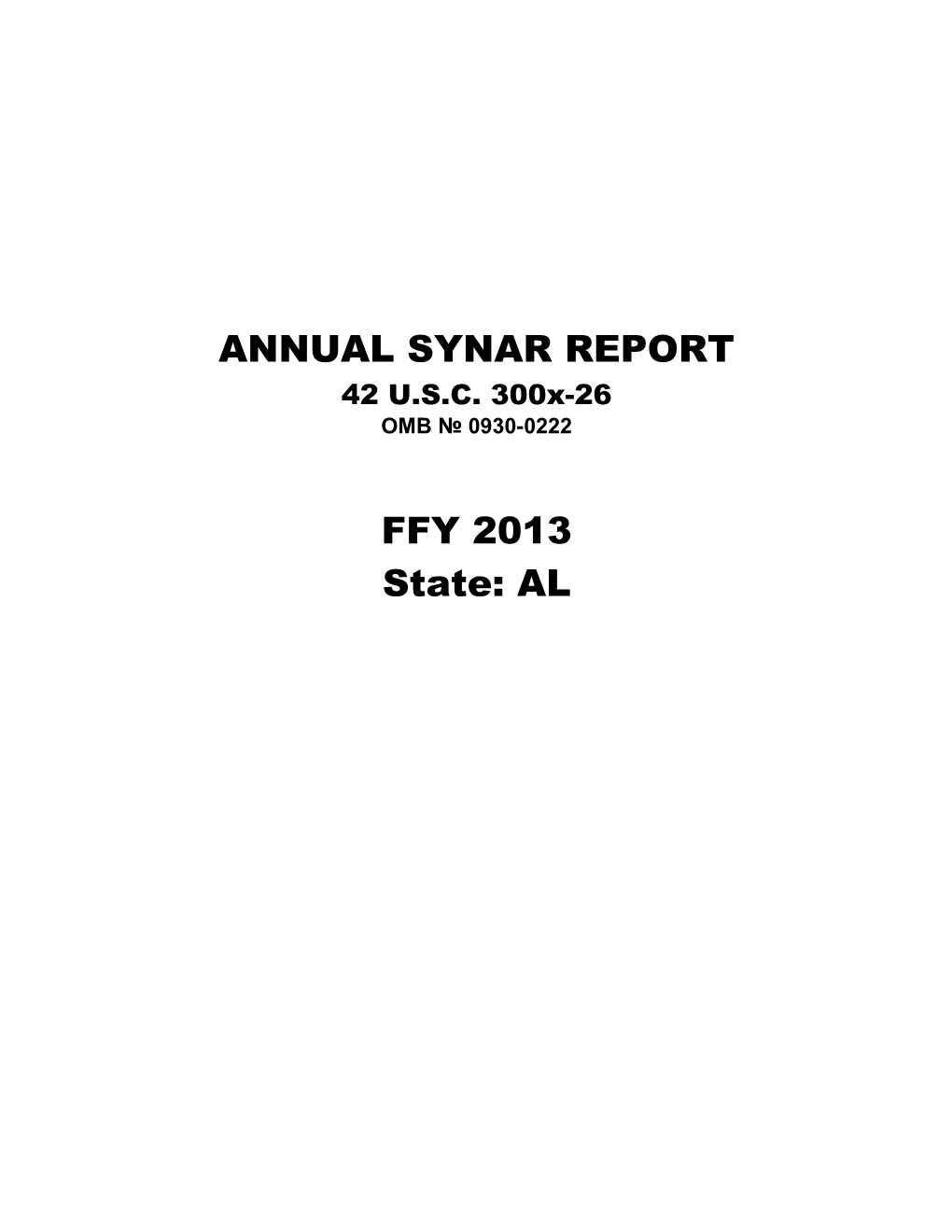 Annual Synar Report