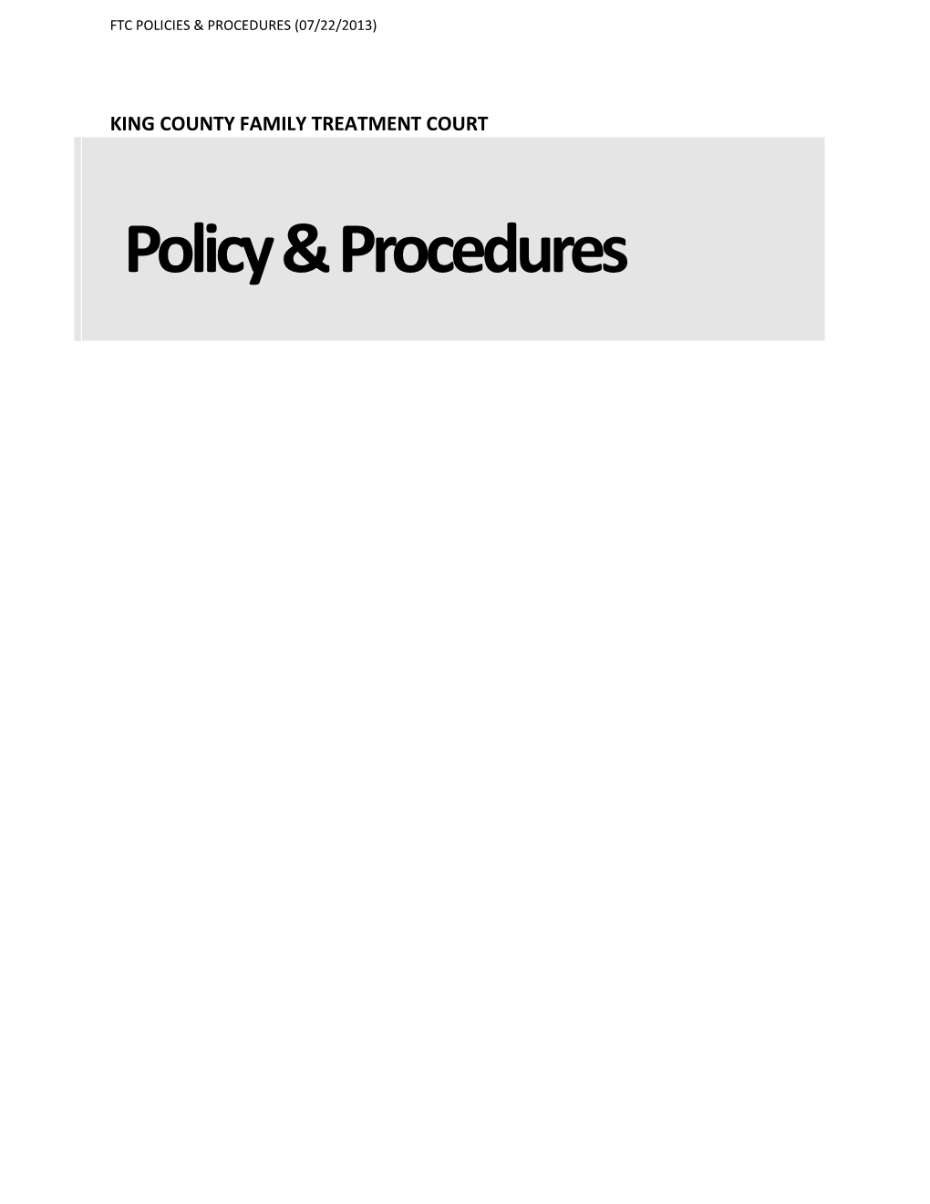 Policy & Procedures