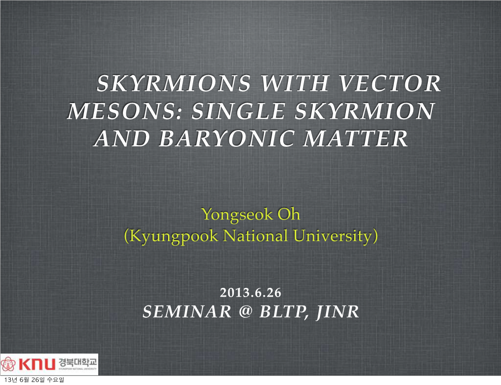 Skyrmions with Vector Mesons: Single Skyrmion and Baryonic Matter