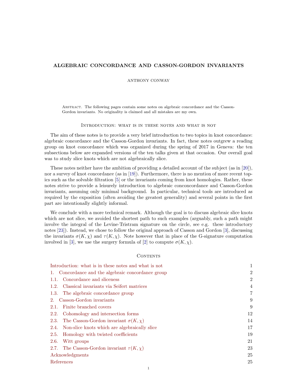 Algebraic Concordance and the Casson-Gordon Invariants