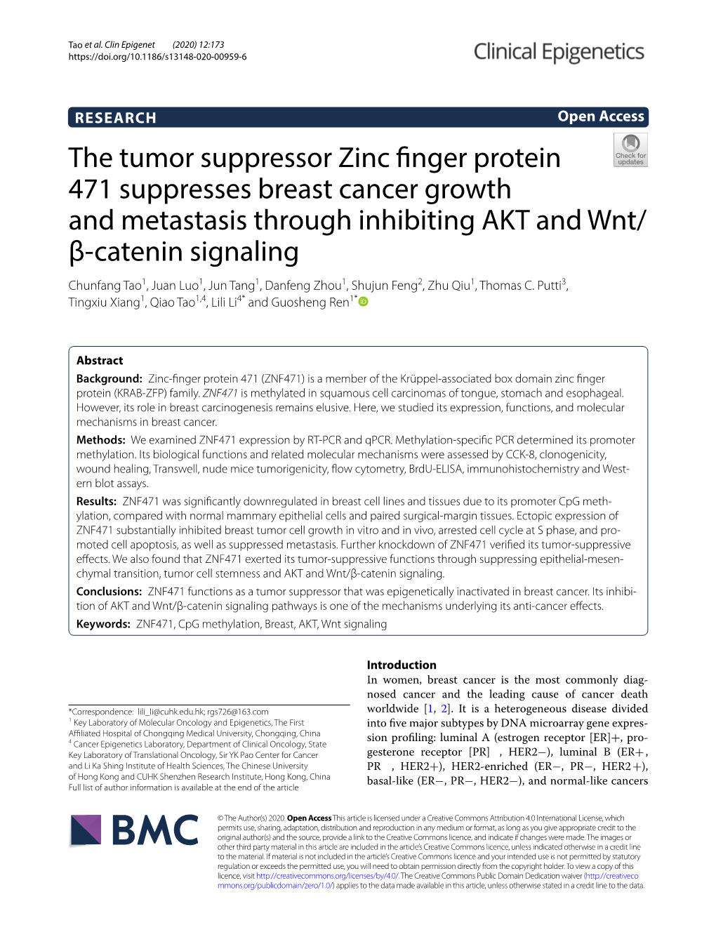 The Tumor Suppressor Zinc Finger Protein 471 Suppresses Breast