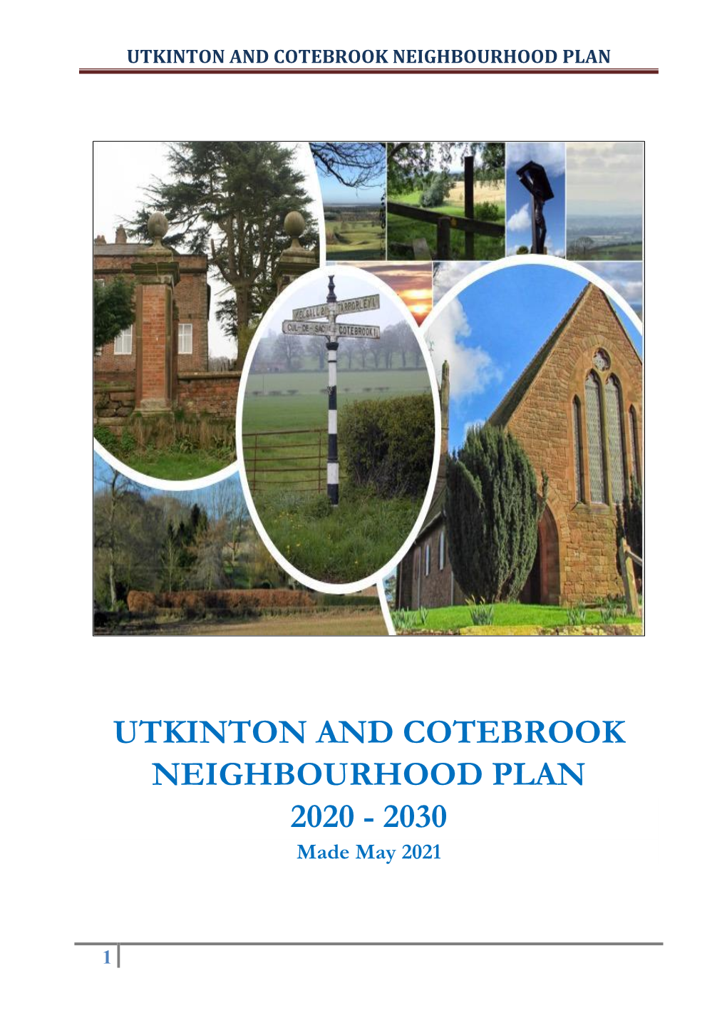 Utkinton and Cotebrook Neighbourhood Plan 2020
