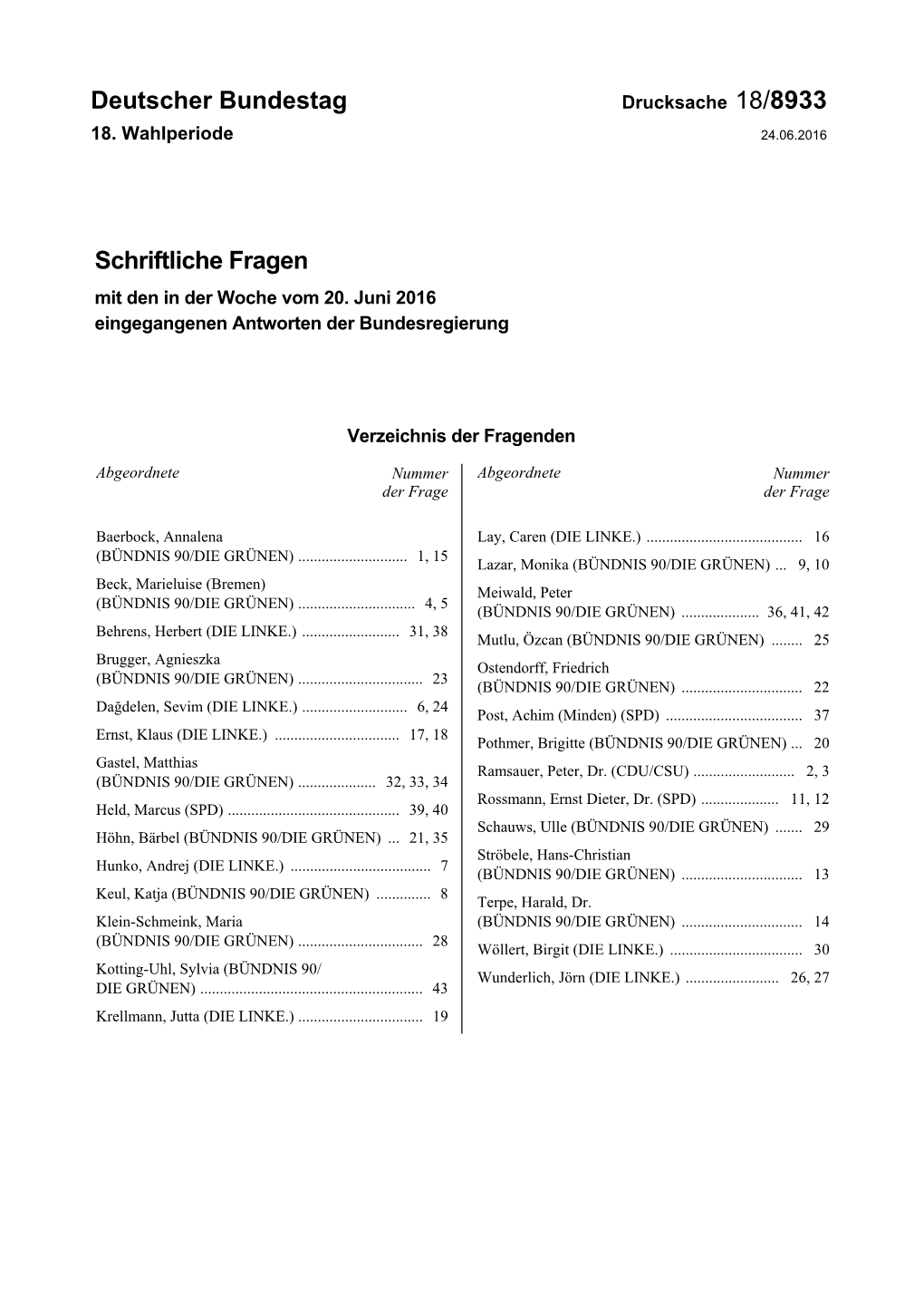 Drucksache 18/8933 18