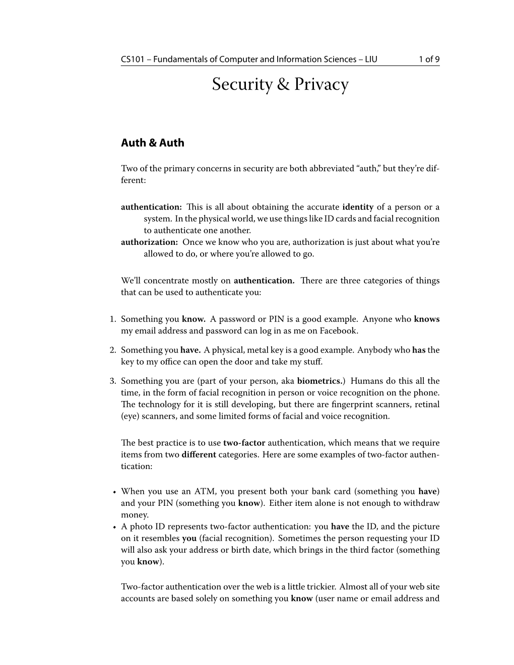 Security & Privacy