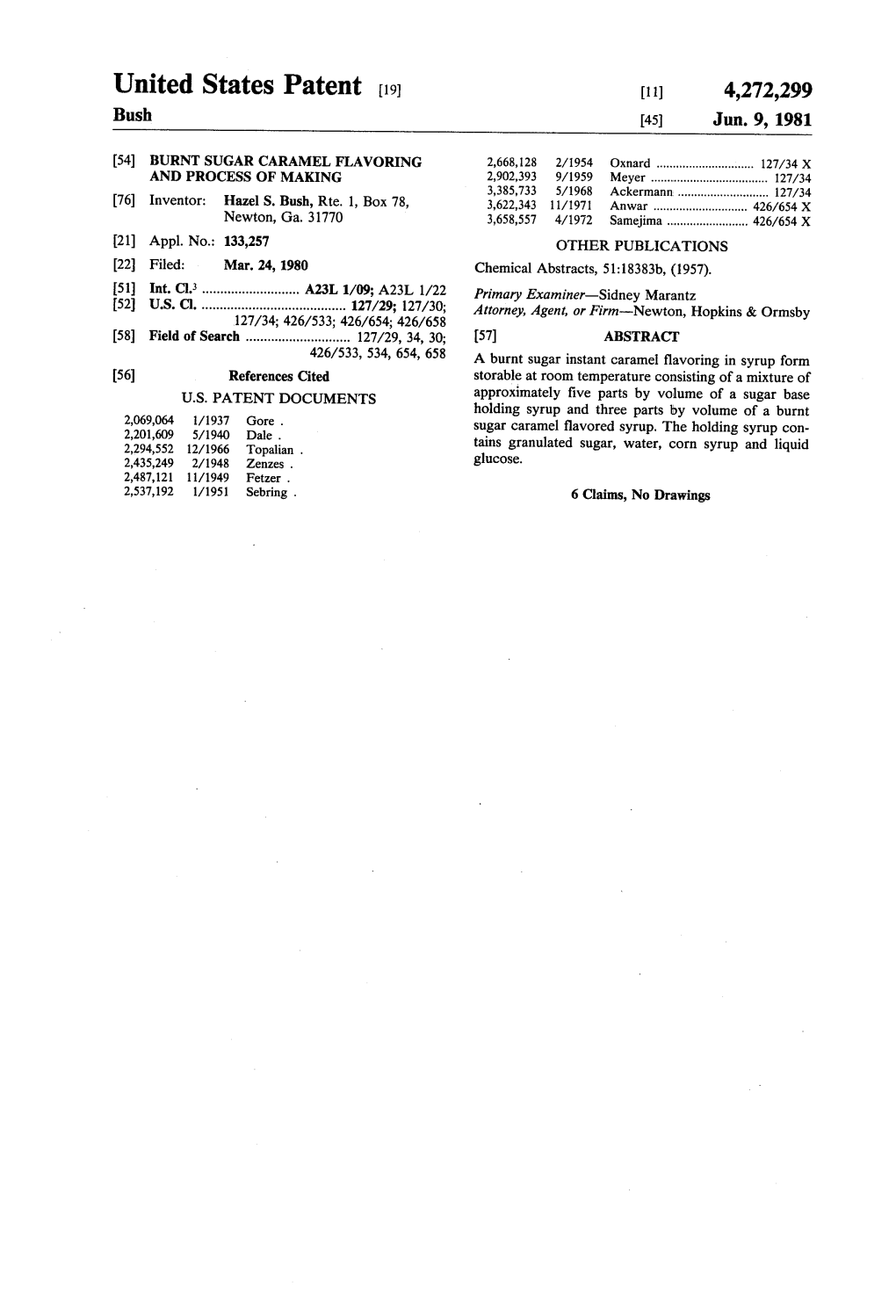 United States Patent (19) 11) 4,272,299 Bush 45) Jun