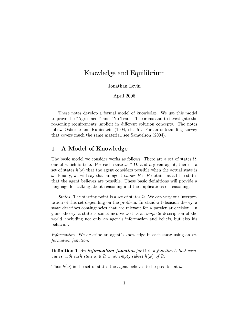 Knowledge and Equilibrium.Pdf