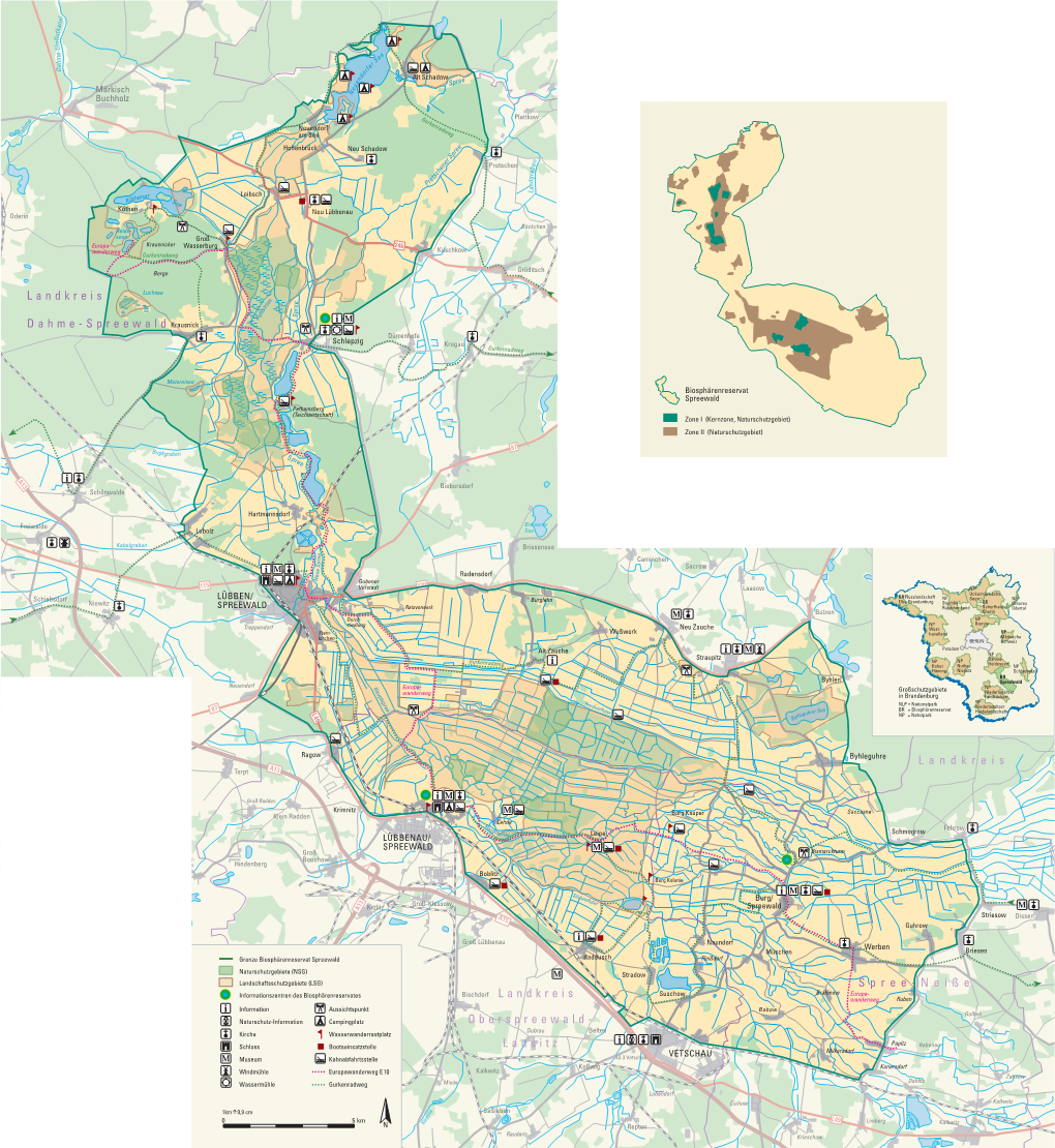 Übersichtskarte Biospärenreservat Spreewald