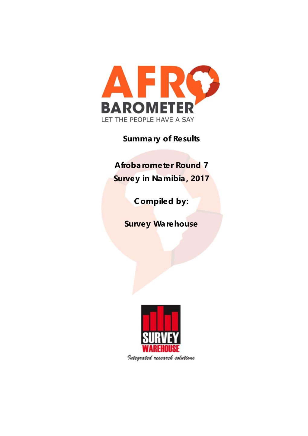 Summary of Results Afrobarometer Round 7 Survey in Namibia, 2017