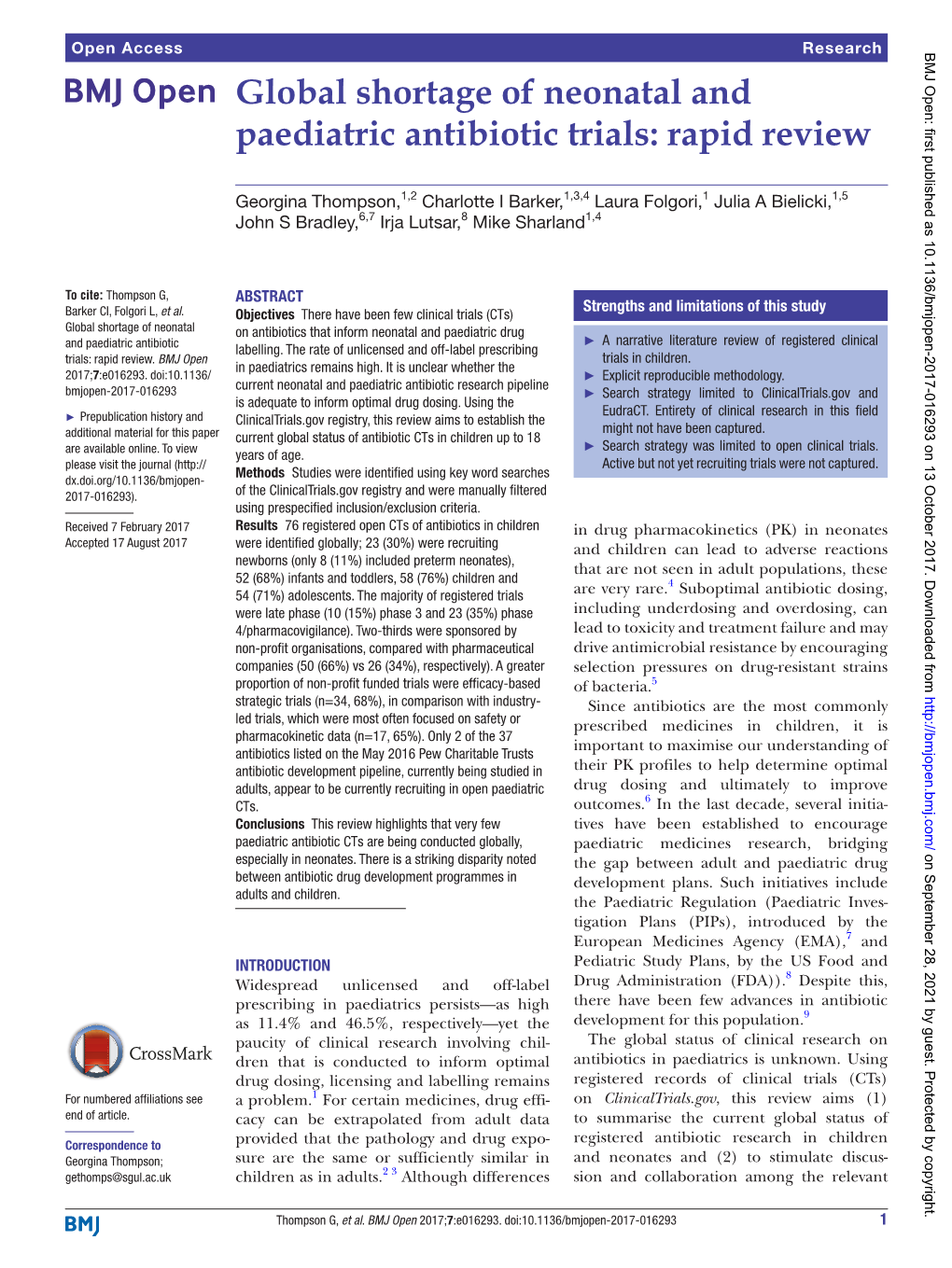 Global Shortage of Neonatal and Paediatric Antibiotic Trials: Rapid Review