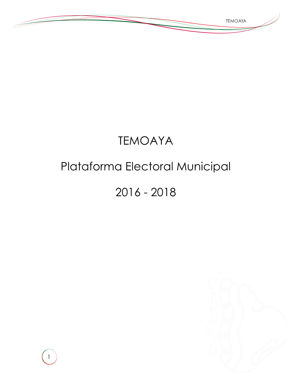 TEMOAYA Plataforma Electoral Municipal 2016