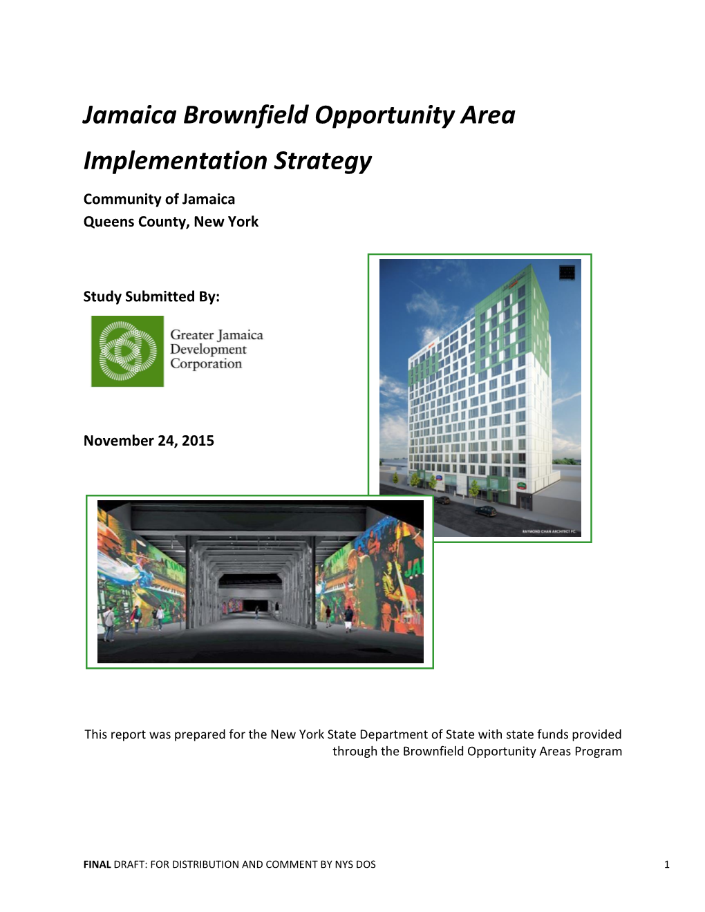 Jamaica Brownfield Opportunity Area Implementation Strategy Community of Jamaica Queens County, New York