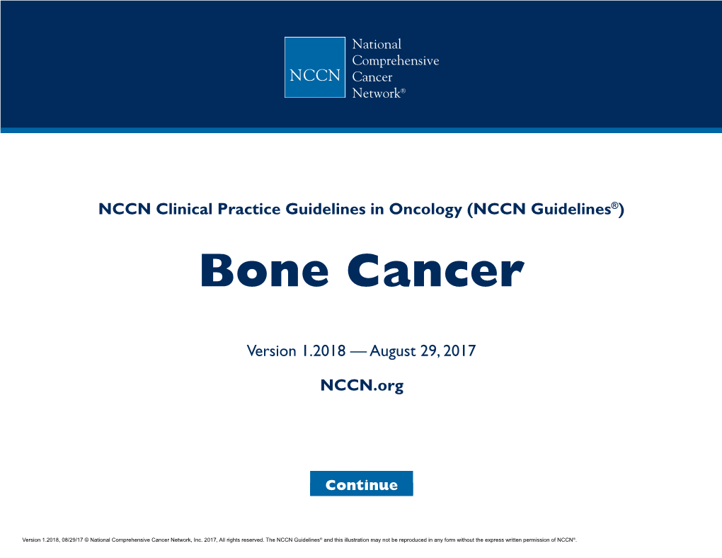 (NCCN Guidelines®) Bone Cancer