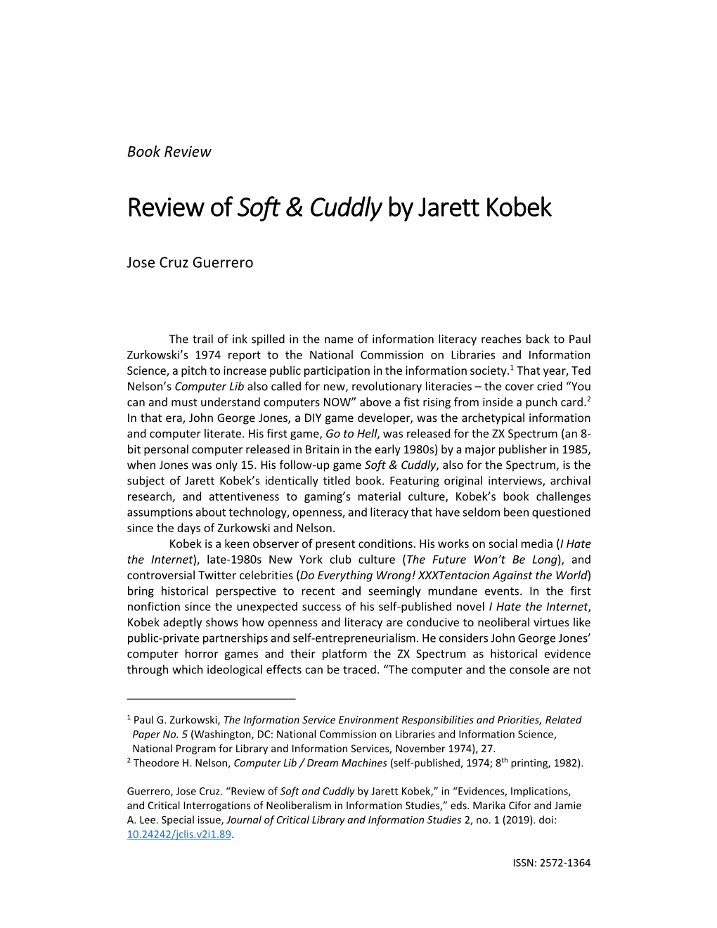 Review of Soft & Cuddly by Jarett Kobek