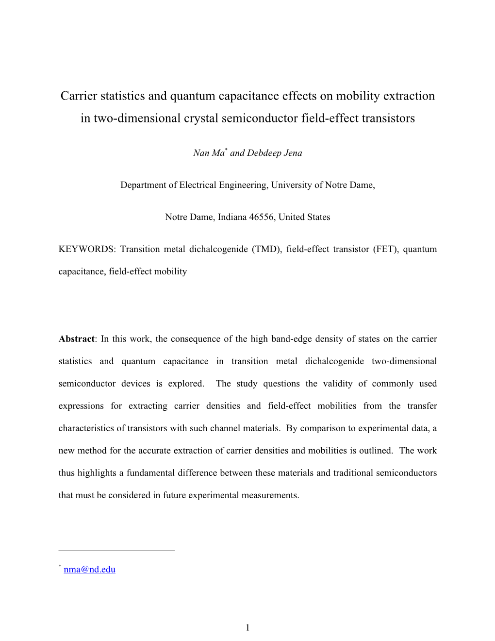 Carrier Statistics and Quantum Capacitance Effects on Mobility Extraction in Two-Dimensional Crystal Semiconductor Field-Effect Transistors