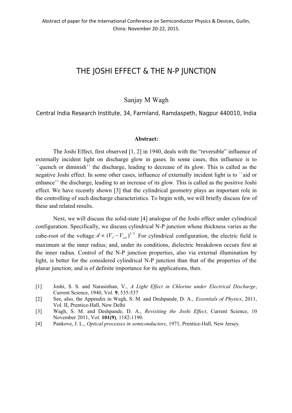 The Joshi Effect of Electroluminescence in Solid Kno3