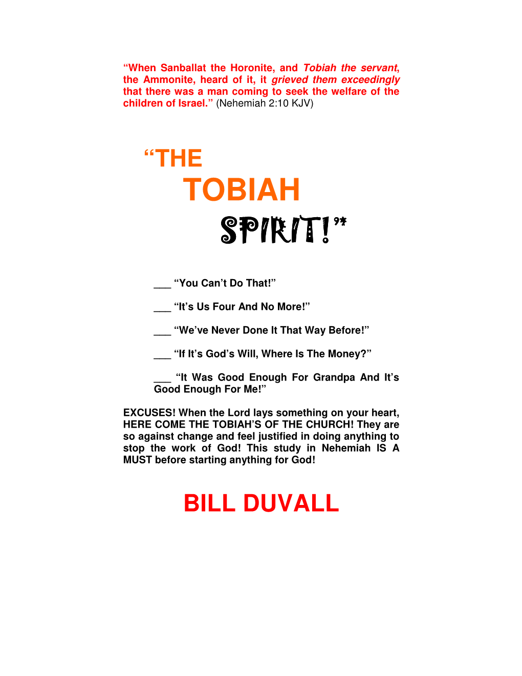 Tobiah Spirit!”