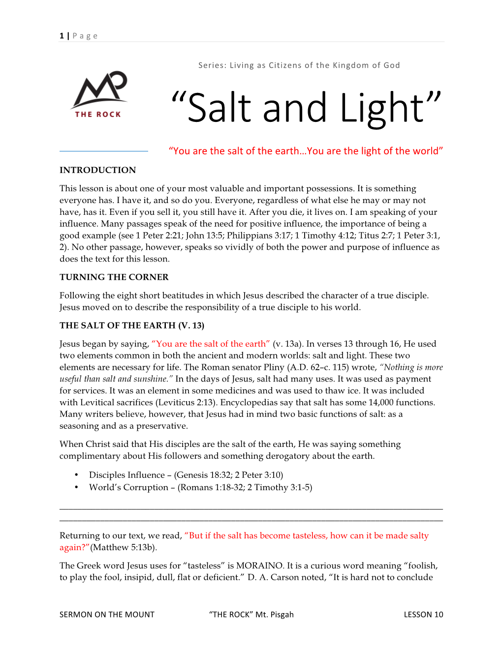 “Salt and Light”