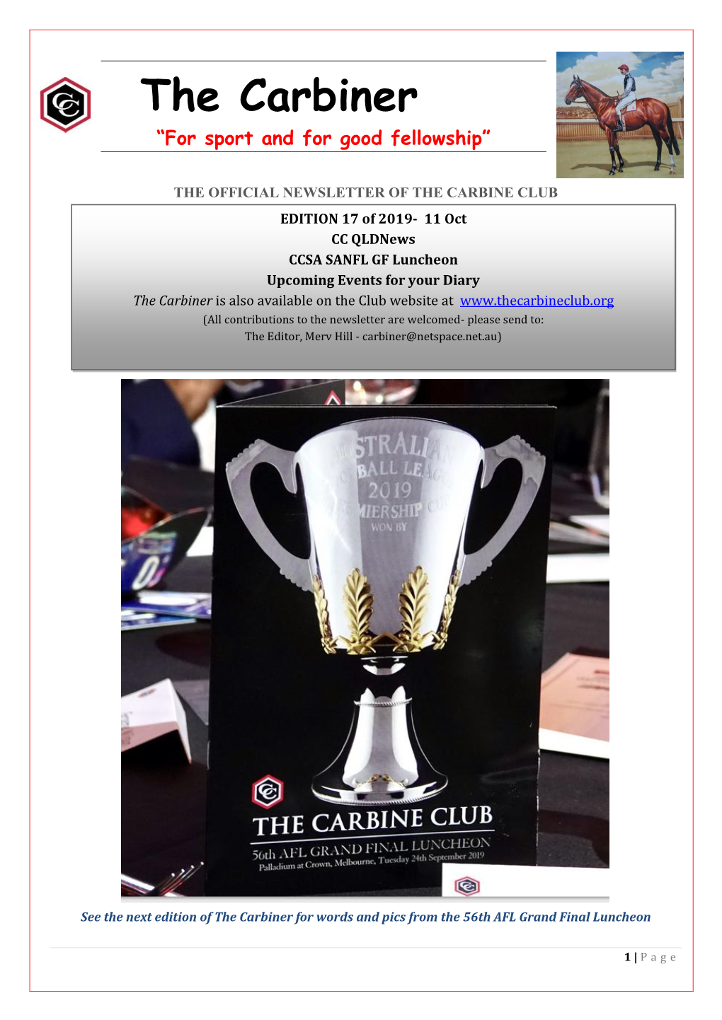 The Carbiner “For Sport and for Good Fellowship”