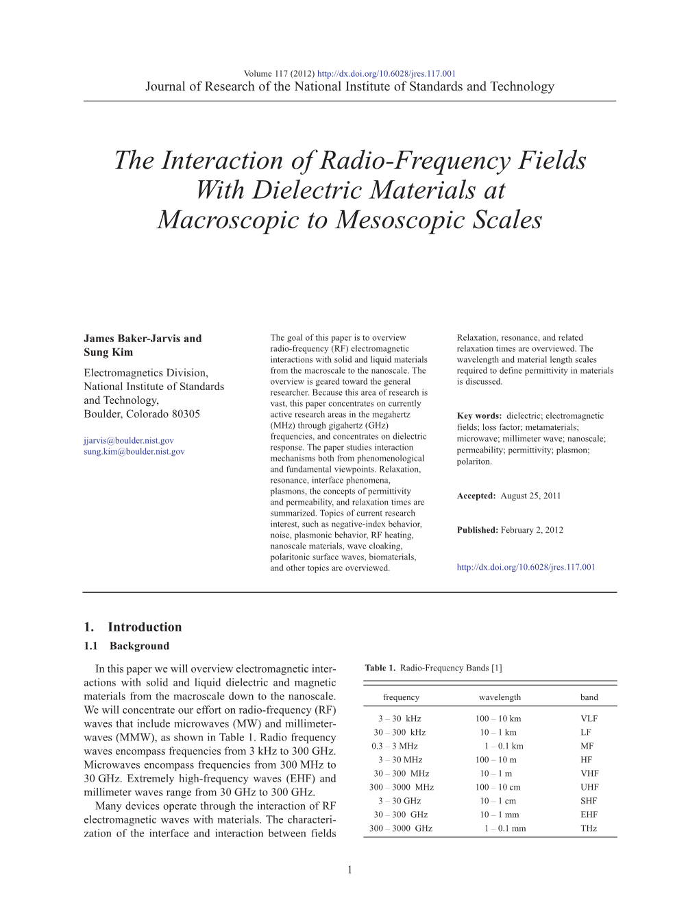 The Interaction of Radio-Frequency Fields with Dielectric Materials at Macroscopic to Mesoscopic Scales