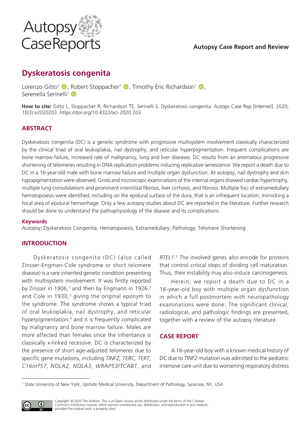 Dyskeratosis Congenita