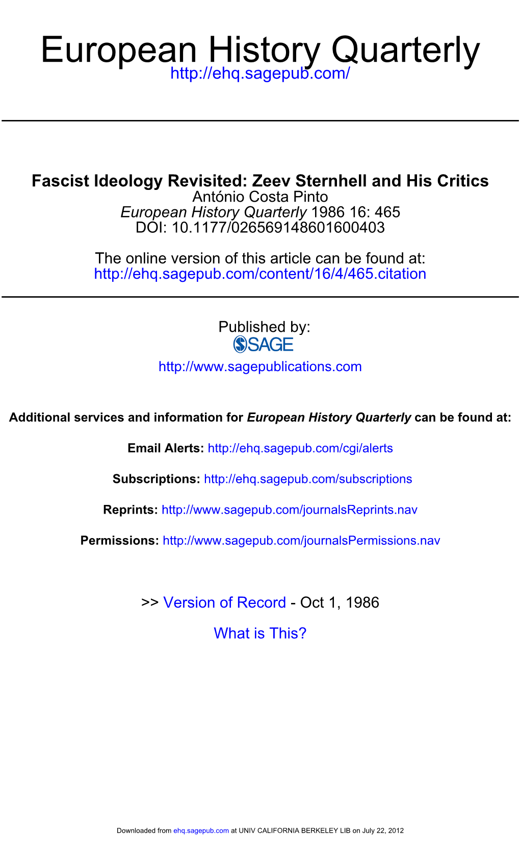 European History Quarterly