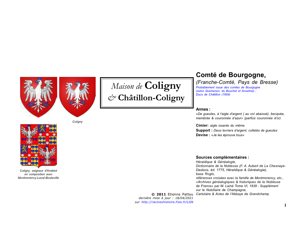 Maison De Coligny & Châtillon-Coligny