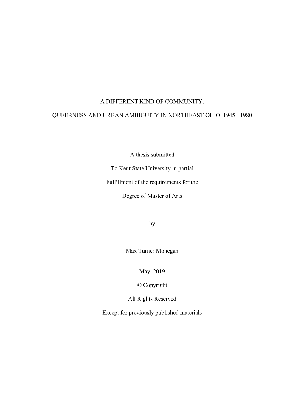 Queerness and Urban Ambiguity in Northeast Ohio, 1945 - 1980