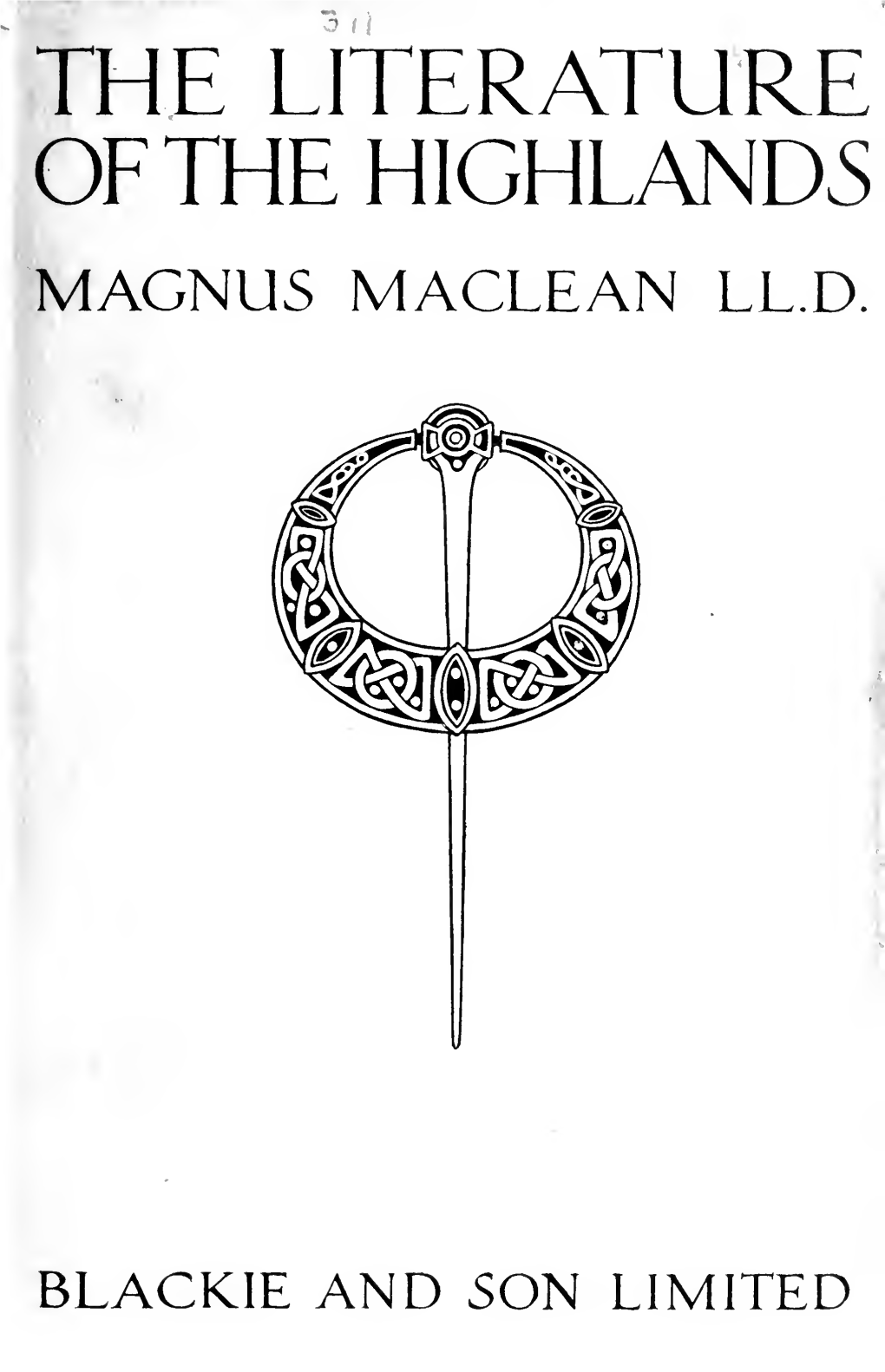 The Literature of the Highlands Magnus Maclean Ll.D