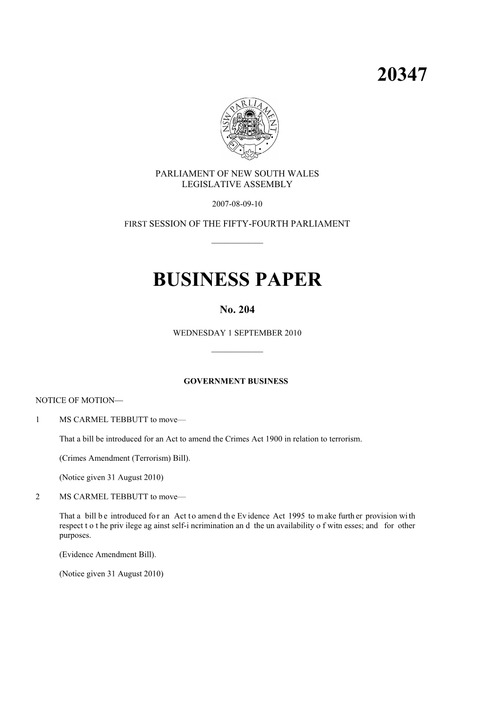 20347 Business Paper