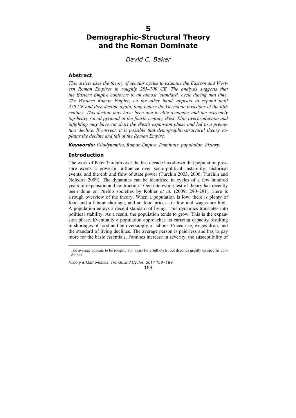 5 Demographic-Structural Theory and the Roman Dominate