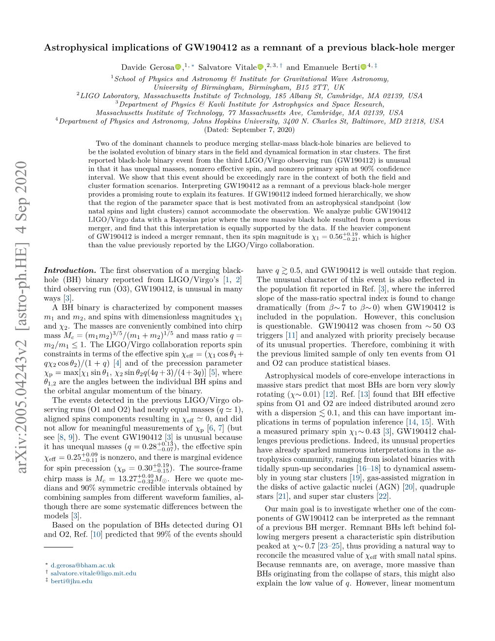 Astrophysical Implications of GW190412 As a Remnant of a Previous Black-Hole Merger