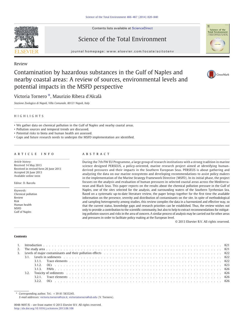 Contamination by Hazardous Substances in the Gulf Of