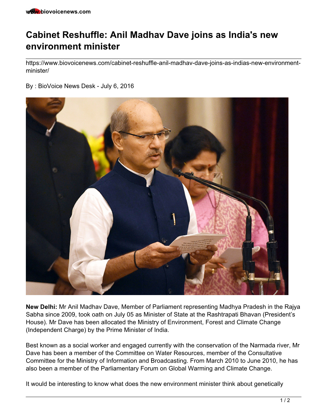 Cabinet Reshuffle: Anil Madhav Dave Joins As India&