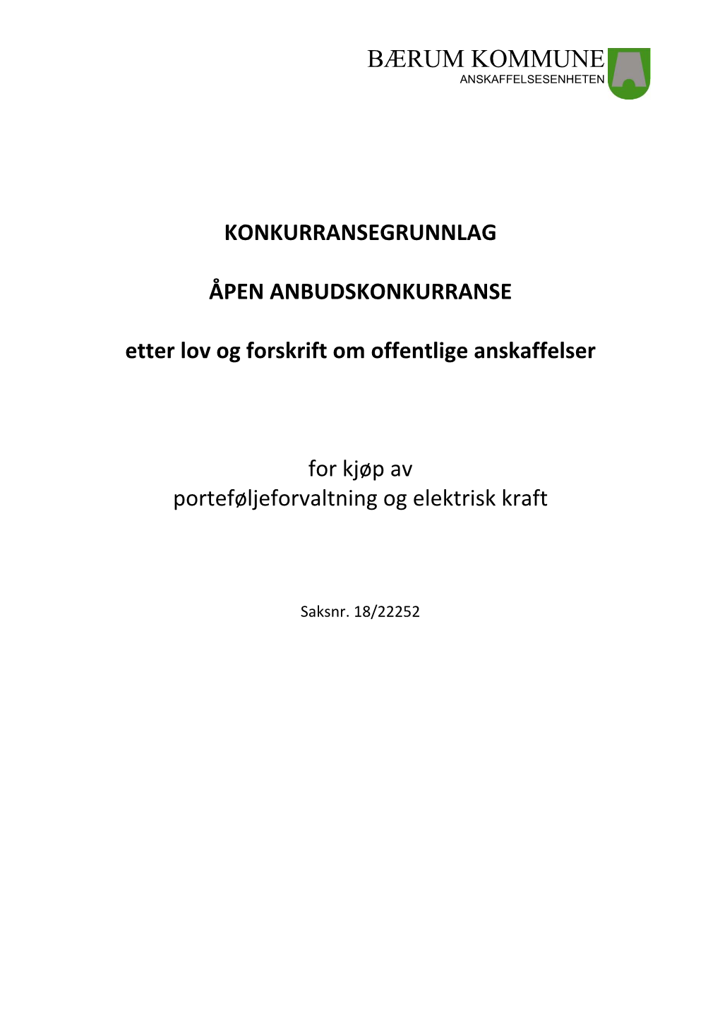 Bærum Kommune Anskaffelsesenheten