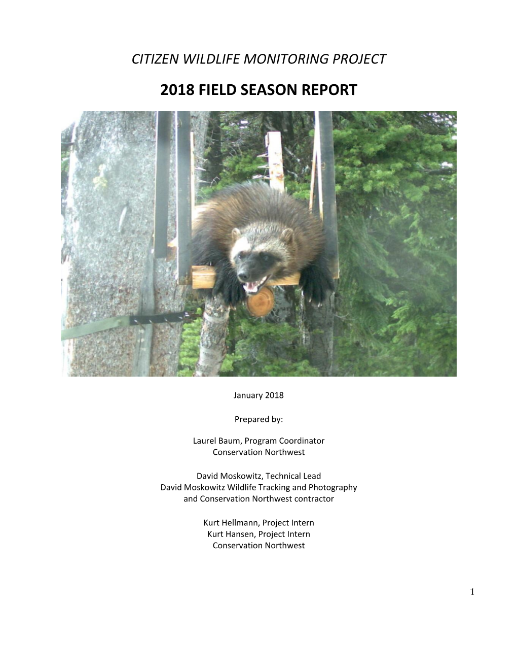 2018 Field Season Report